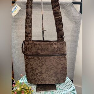 Thirty-One Brown Patterned Messenger Bag
